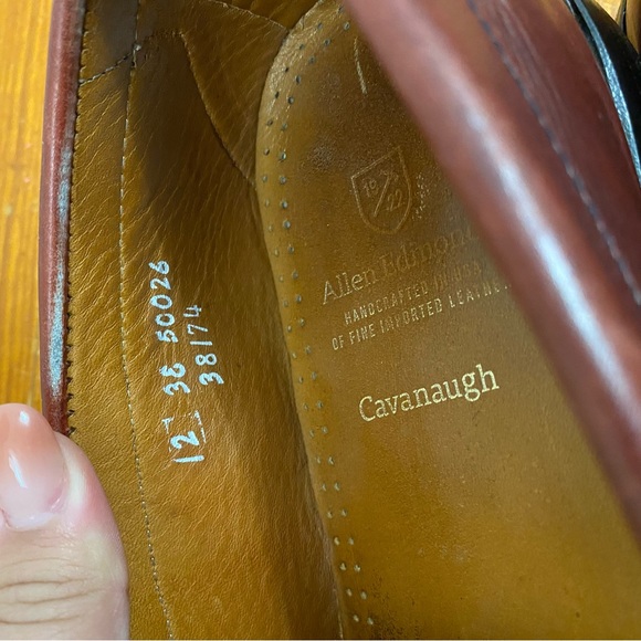 Allen Edmonds men's "Cavanaugh" dress penny loafers maroon/oxblood sz 12 - Picture 8 of 12